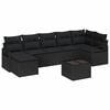 vidaXL Set di divani 8 pz Nero polyrattan