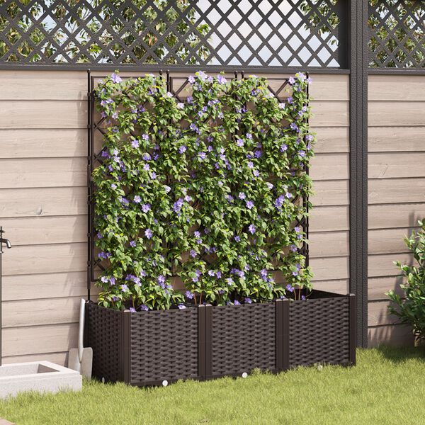 vidaXL Vaso da giardino 3 pcs Marrone 120 x 40 x 143 cm Acciaio