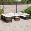 vidaXL Set Divani da Giardino 10pz con Cuscini in Polyrattan Nero