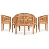 vidaXL Set Salotto da Giardino 5 pz Design Curvo in Massello di Teak