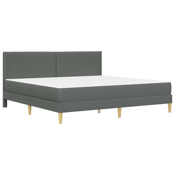 vidaXL Struttura letto con materasso Grigio scuro 180 x 200 cm Tessuto