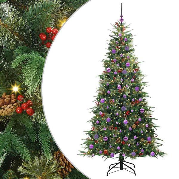 vidaXL Albero di Natale Artificiale con Rami Pieghevoli Verde 210 cm