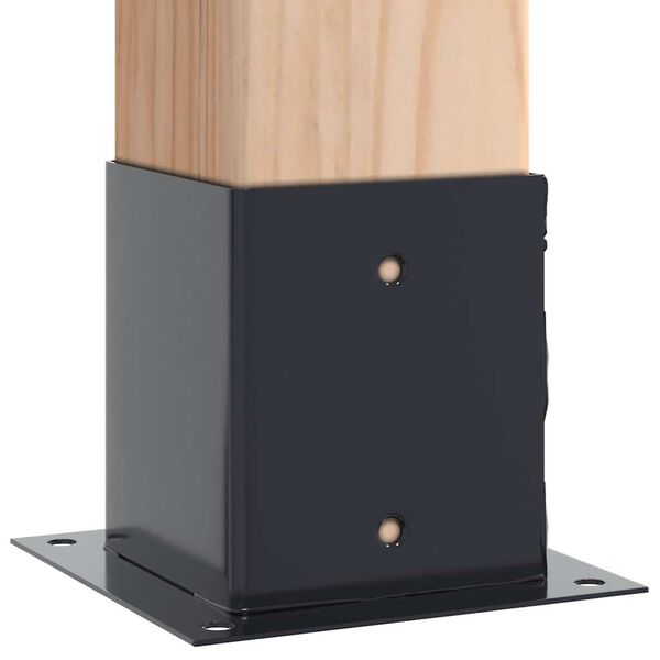 vidaXL Basi per Pali Quadrati 4pz 121x121mm Acciaio Verniciato Polvere