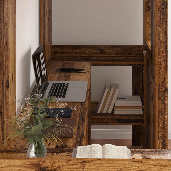 vidaXL Struttura letto a castello con scrivania Legno vecchio