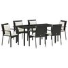 vidaXL Set da Pranzo per Giardino 7 pz Nero polyrattan
