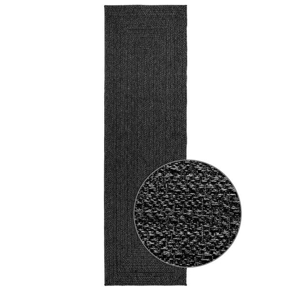 vidaXL Tappeto ZIZUR Antracite 80x250 cm Aspetto Iuta Interni Esterni