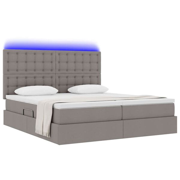 vidaXL Letto con luci a strisce a LED Talpa 180 x 200 cm Tessuto
