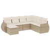 vidaXL Set Divani da Giardino 7 pz con Cuscini Beige in Polyrattan