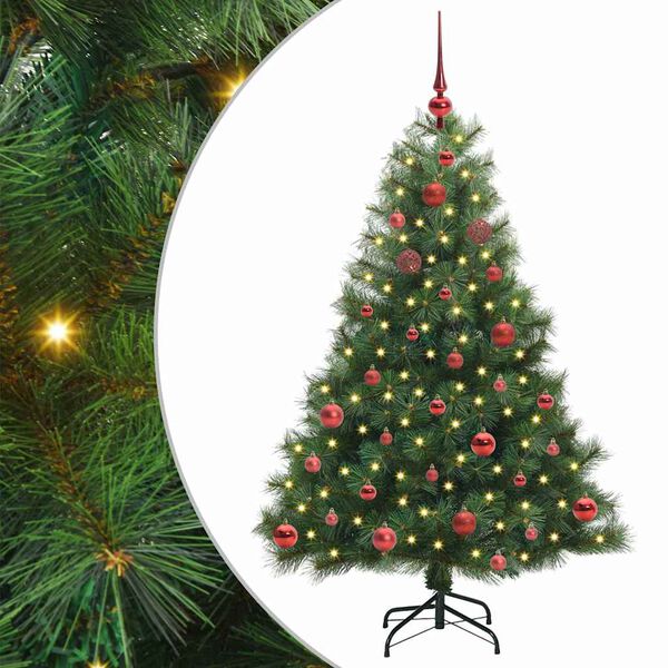 vidaXL Albero di Natale artificiale con 150 LED Verde 150 cm PE e PVC