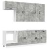 vidaXL Unit&agrave; Cucina PORTO 8 pcs Grigio Cemento Legno ingegnerizzato