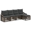 vidaXL Set Divano da Giardino 5 pz Grigio polyrattan