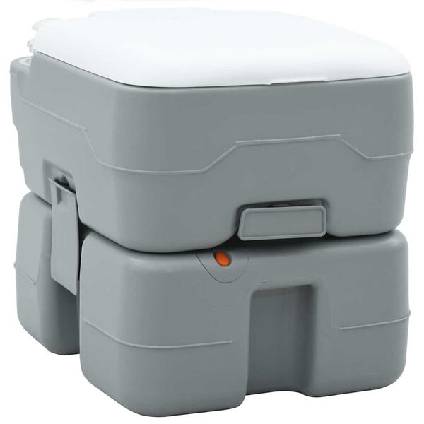 vidaXL Toilette da Campeggio Grigio e Bianco 41,5 x 36,5 x 37,5 cm