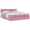 vidaXL Struttura Letto Pouf con Materassi Rosa 160x200 cm Velluto