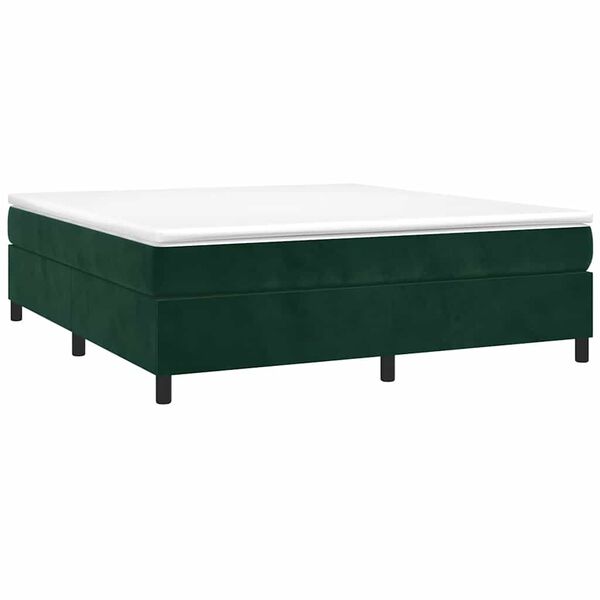 vidaXL Struttura Letto a Rete a Molle Verde Scuro 200x200 cm in Velluto