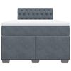 vidaXL Giroletto a Molle con Materasso Grigio Scuro 120x200 cm Velluto