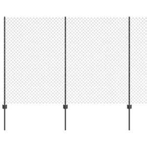 vidaXL Recinzione a maglie con palo 10 x 1,6 m Grigio Rete