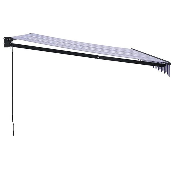 vidaXL Tenda da Sole Retrattile Blu e Bianca 4x3 m Tessuto e Alluminio