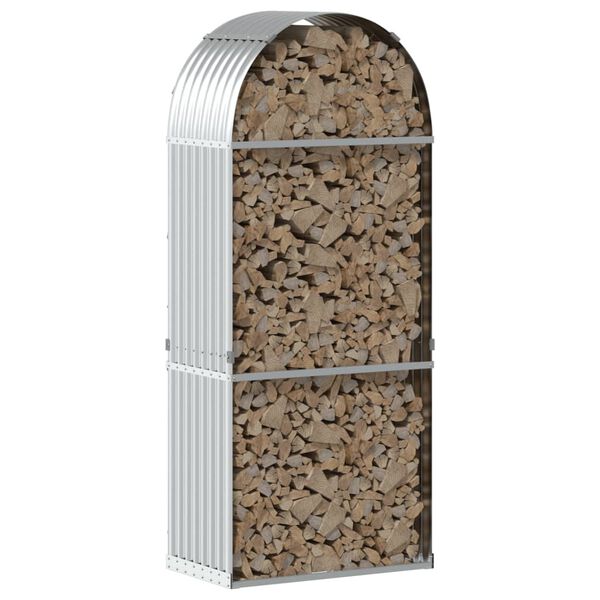 vidaXL Portaceppi Argento 80x45x190 cm in Acciaio Zincato