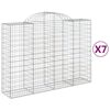 vidaXL Cesti Gabbioni ad Arco 7 pz 200x50x140/160 cm Ferro Zincato