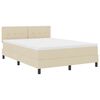 vidaXL Letto a molle con materasso Crema 140 x 190 cm Tessuto