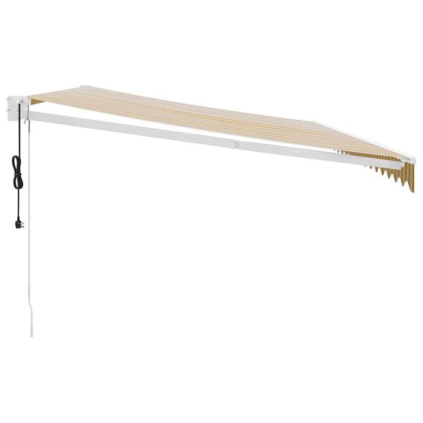 vidaXL Tenda Sole Automatica Retrattile Gialla e Bianca 5x3 m