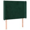 vidaXL Testiera ad Orecchio Verde Scuro 103x16x118/128cm in Velluto