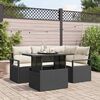 vidaXL Set Divano da Giardino 5 pcs Nero e crema polyrattan