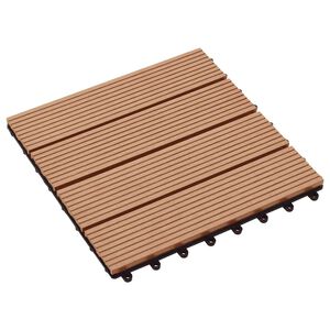 vidaXL Piastrella per Decking 11 pcs Teak riciclato 30 x 30 cm WPC