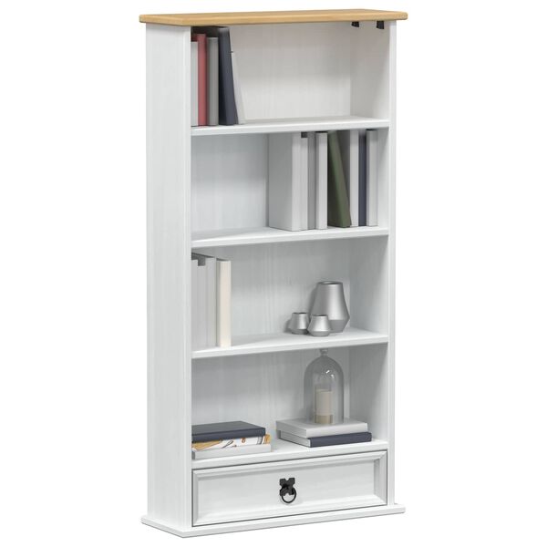 vidaXL Mobile per CD Bianco 52 x 17.5 x 103 cm Pino massello