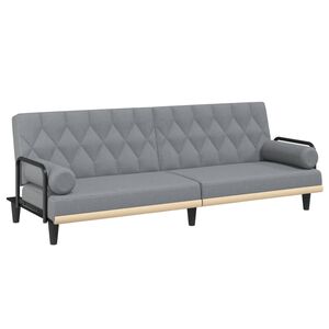 vidaXL Divano Letto con Braccioli Grigio Chiaro in Tessuto