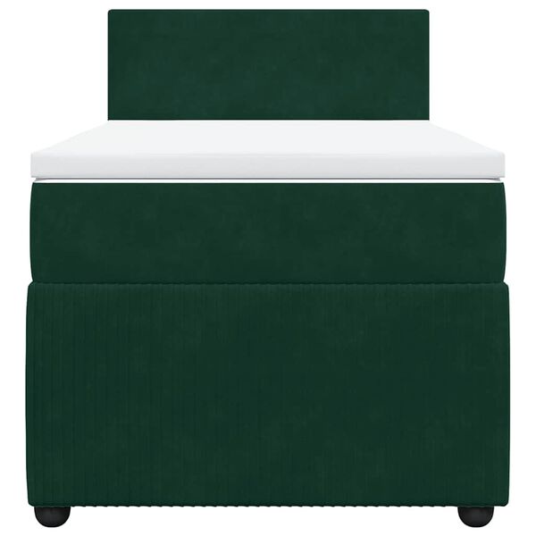 vidaXL Giroletto a Molle con Materasso Verde Scuro 100x200 cm Velluto
