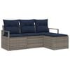 vidaXL Set di divani 4 pz Grigio polyrattan