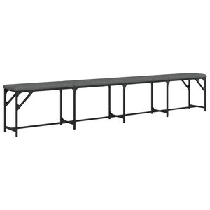 vidaXL Panca da Pranzo Grigio Scuro 248x32x45 cm in Acciaio e Tessuto
