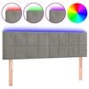 vidaXL Testiera a LED Grigio Chiaro 144x5x78/88 cm in Velluto