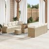 vidaXL Set Divano da Giardino 11 pcs Beige Poly Rattan