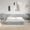 vidaXL Testiera Letto con Comodini Grigio Cemento 240cm in Multistrato