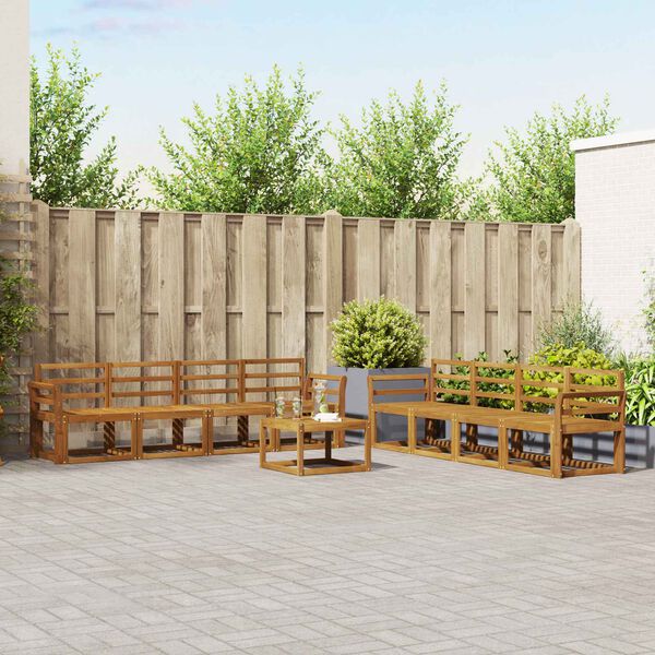 vidaXL Set di divani da esterno 9 pcs Naturale