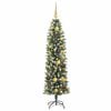 vidaXL Albero di Natale Artificiale Sottile Verde e Bianco 150 cm