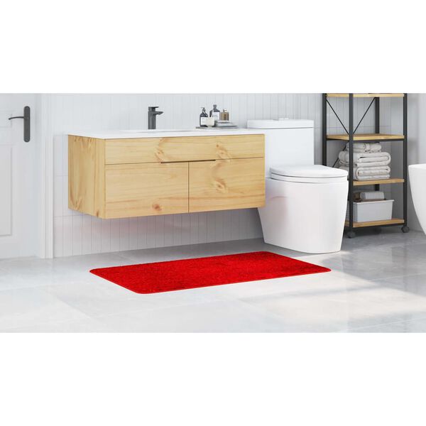 vidaXL Tappetino da bagno antiscivolo Rosso 70 x 120 cm PP
