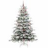 vidaXL Albero di Natale Artificiale con Rami Pieghevoli Bianco 210 cm