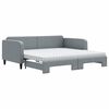 vidaXL Divano Letto Estraibile Materassi Grigio Chiaro 100x200 Tessuto