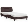 vidaXL Letto con Materasso Hvar Marrone Scuro 100x200 cm in Tessuto