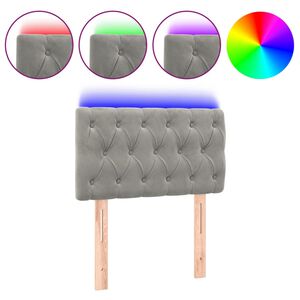 vidaXL Testiera a LED Grigio Chiaro 80x7x78/88 cm in Velluto