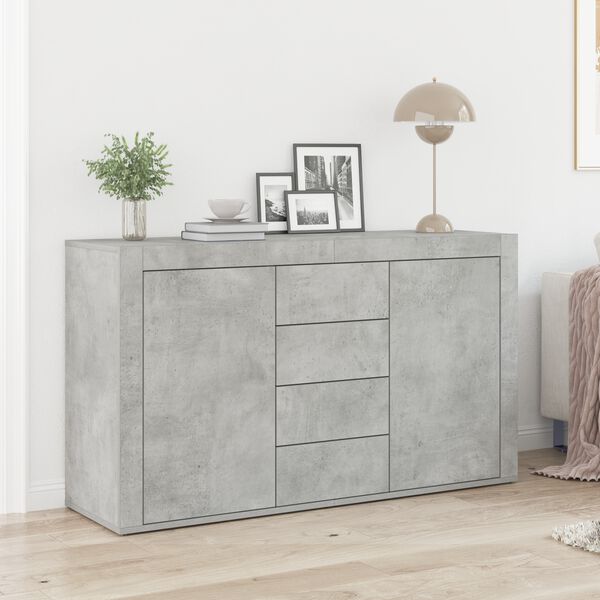 vidaXL Credenza Grigio cemento 120 x 36 x 69 cm Legno multistrato