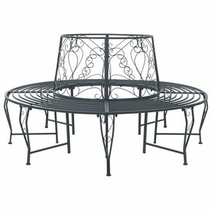 vidaXL Panchina per Alberi 8-Numero di posti &Oslash; 160 x 89 cm Acciaio