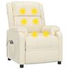 vidaXL Poltrona Alzapersona Massaggiante Crema in Similpelle