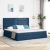 vidaXL Letto con contenitore e LED con led Blu 200 x 200 cm Poliestere