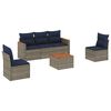 vidaXL Set Divani da Giardino 6 pz con Cuscini Grigio in Polyrattan