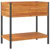 vidaXL Fioriera con Ripiano 80x45x80 cm in Legno Acacia e Acciaio
