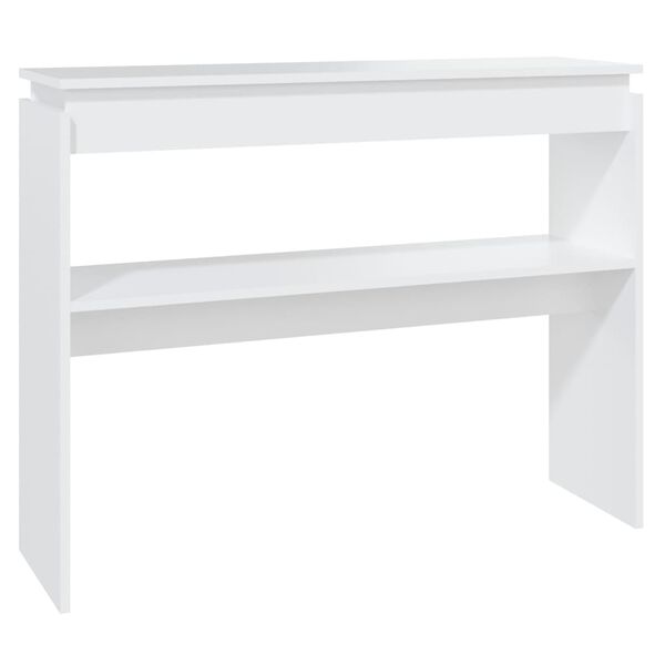 vidaXL Tavolino Consolle Bianco 102x30x80 cm in Legno Multistrato
